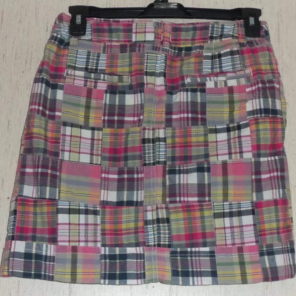 Merona NWOT Plaid patchwork EUC Skirt size 4 Pink Blue Green colors in pattern